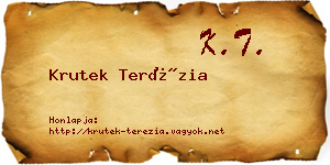 Krutek Terézia névjegykártya